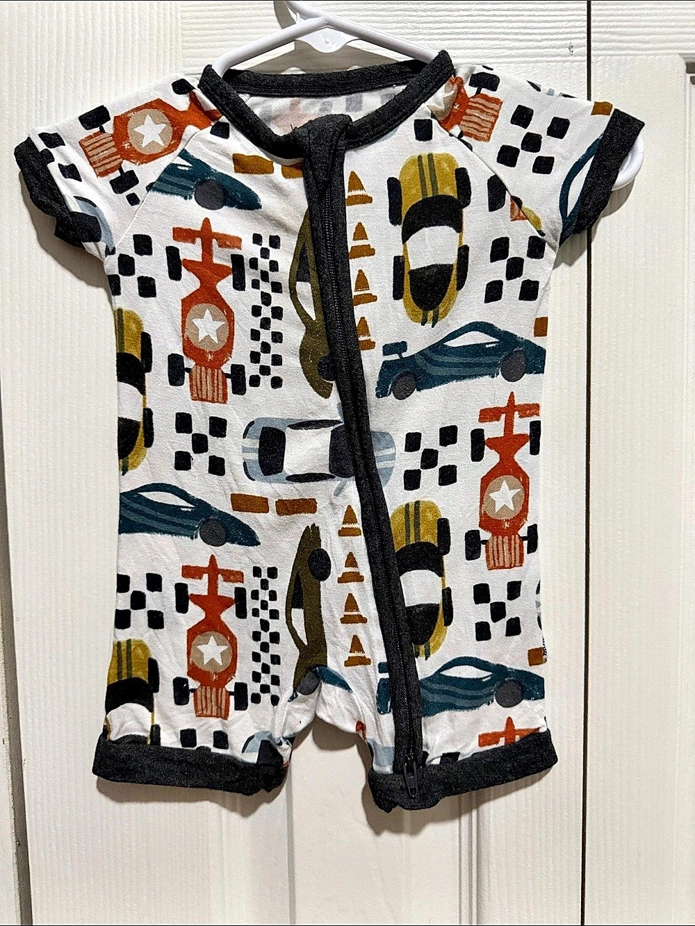 little sleepies Fast Lane Shorty Romper 0-3M